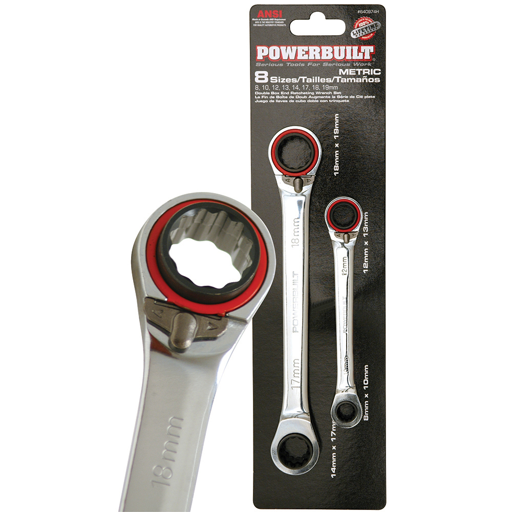 POWERBUILT REVERSIBLE SPANNER SET 2PC